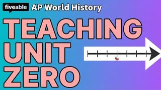AP World History - Teaching Unit Zero (Pre-1200 CE)