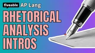 AP Lang - Rhetorical Analysis: Intro Paragraphs
