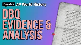 AP World History - DBQ: Evidence & Analysis