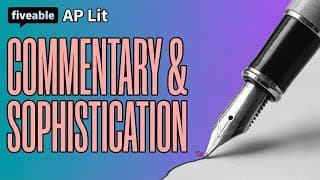 AP Lit - Commentary & Sophistication Point