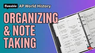 AP World History - Study Skills: Note-Taking & Reading