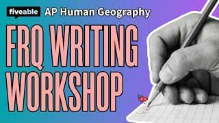 AP Human Geography - FRQ Writing Workshop