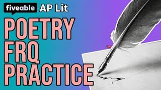 AP Literature - Poetry FRQ: 2018 Prompt Practice