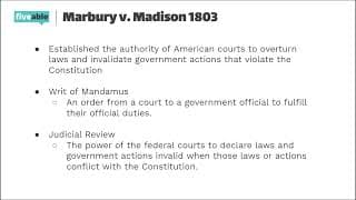 AP US Government CRAM – Supreme Court Cases