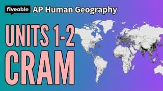 AP Human Geography CRAM – Units 1-2 Review