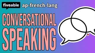 AP French CRAM – Conversational Speaking & Scoring