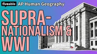 AP Human Geography - Unit 4: Supranationalism & WWI