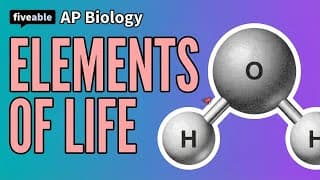 AP Biology - Unit 1: Elements of Life & Chemical Bonds