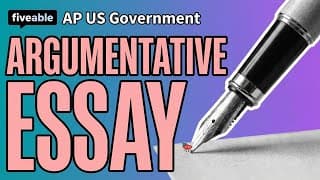 AP US Government - Argumentative Essay Writing Workshop