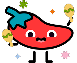 Fiveable pepper with maracas