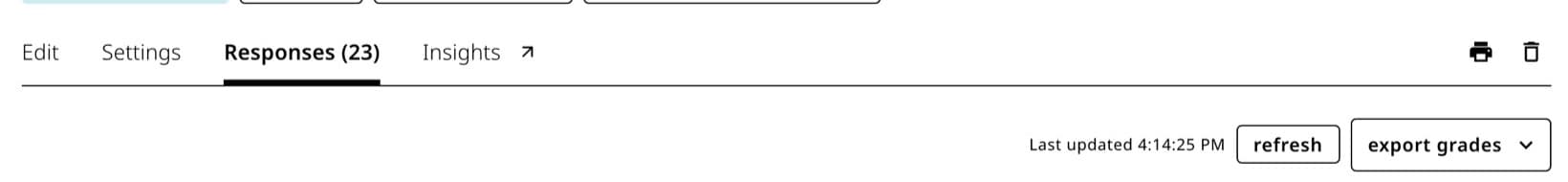 Assignment page tabs with Edit selected beside Settings, Responses, and Insights.