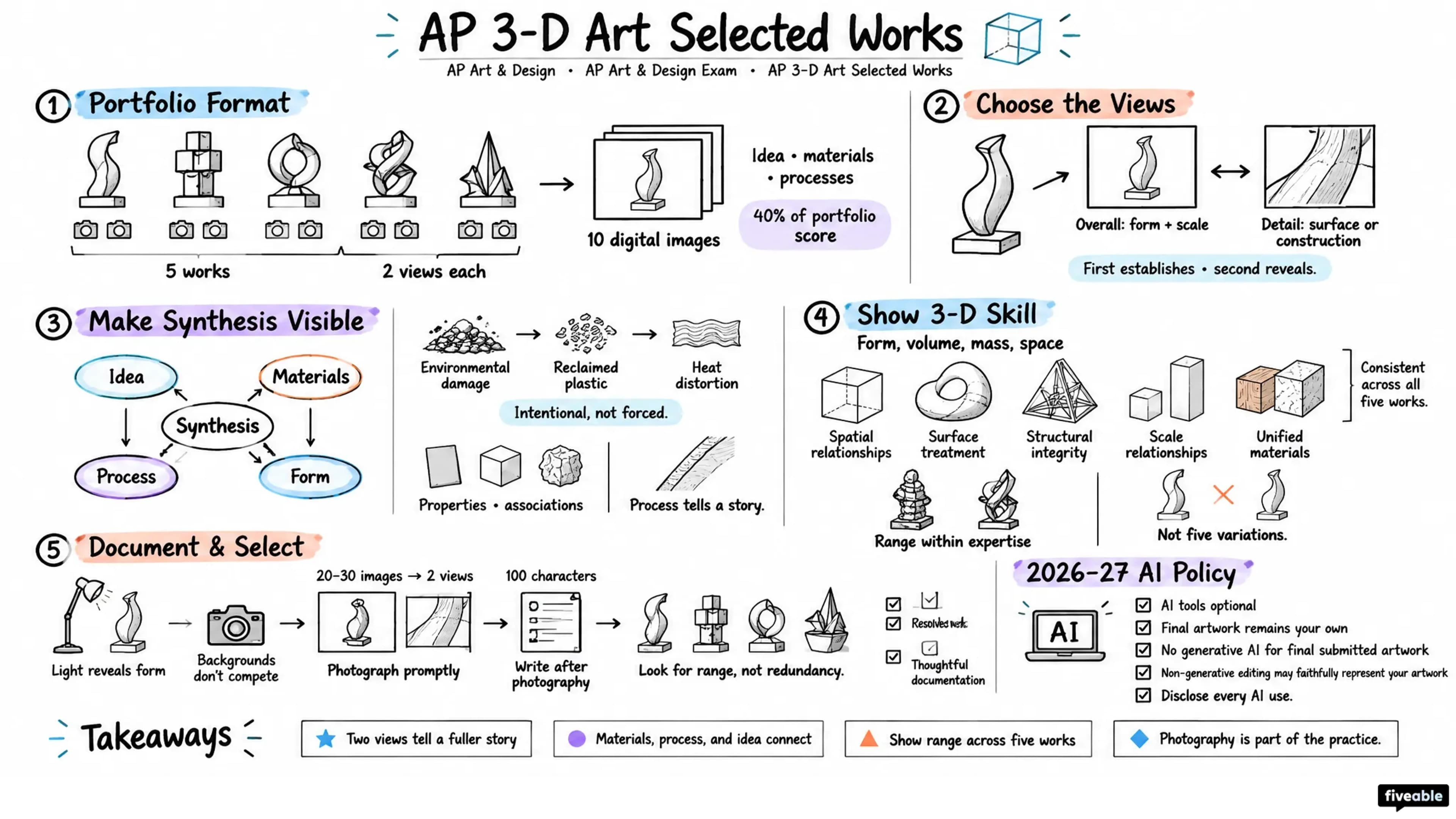 AP 3-D Art Selected Works - AP Art & Design - AP Art Design Exam visual cheatsheet