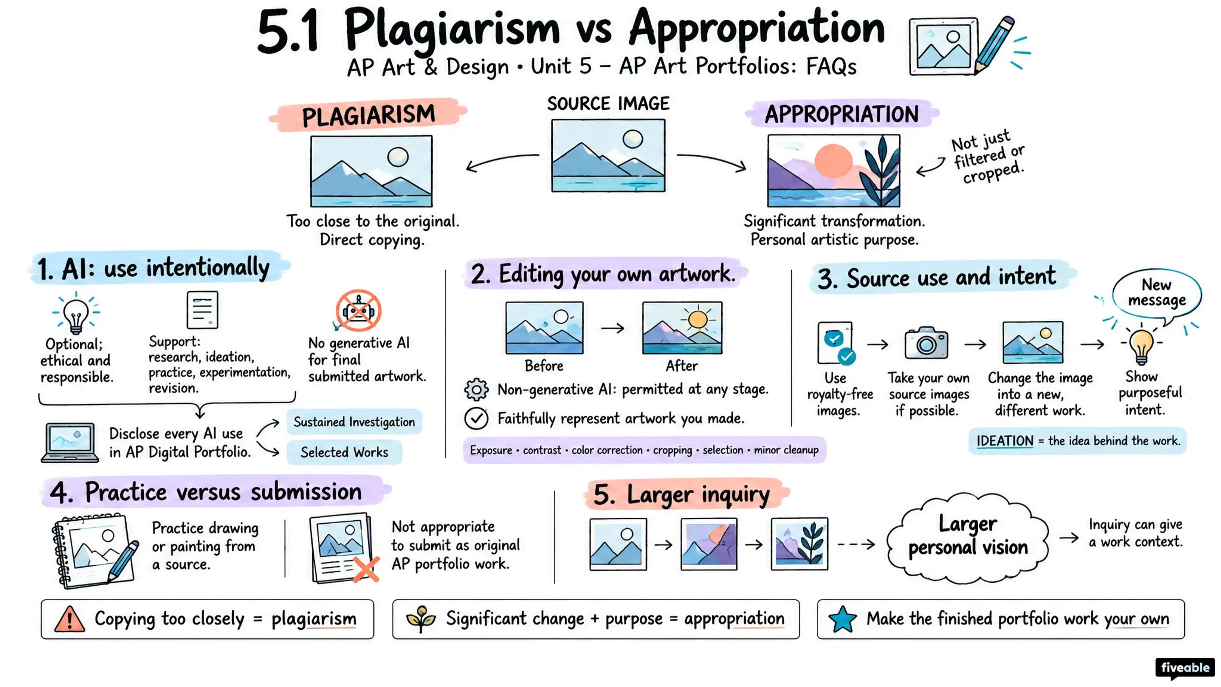 5.1 Plagiarism vs Appropriation - AP Art & Design - AP Art Faqs visual cheatsheet