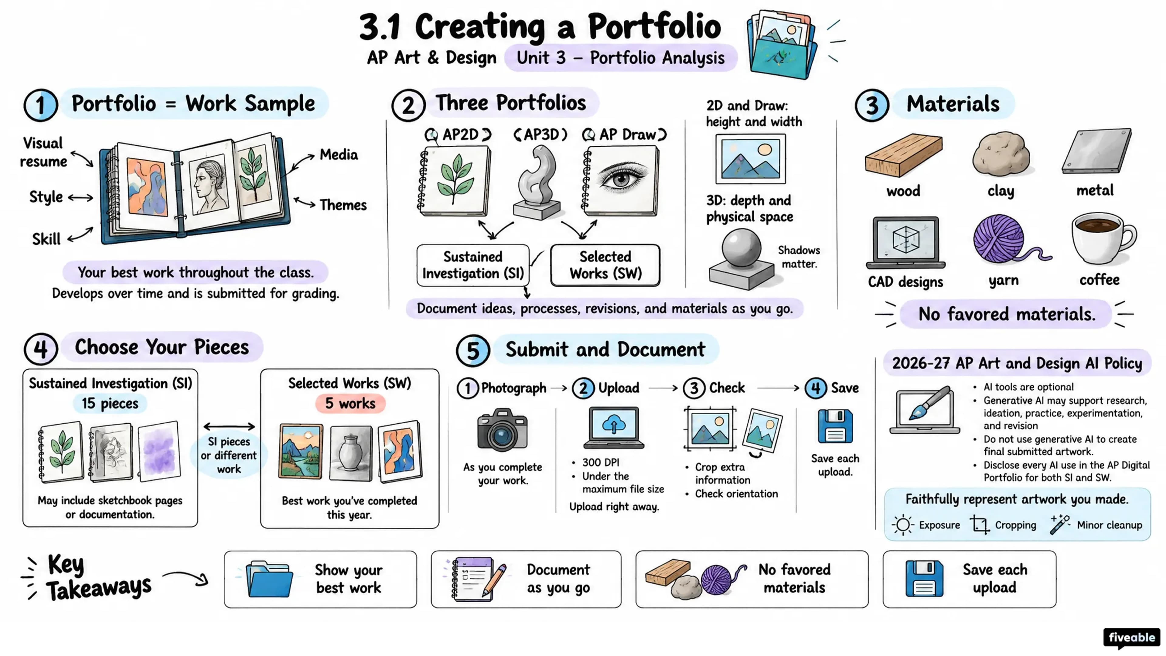 3.1 Creating a Portfolio - AP Art & Design - Unit 3 visual cheatsheet
