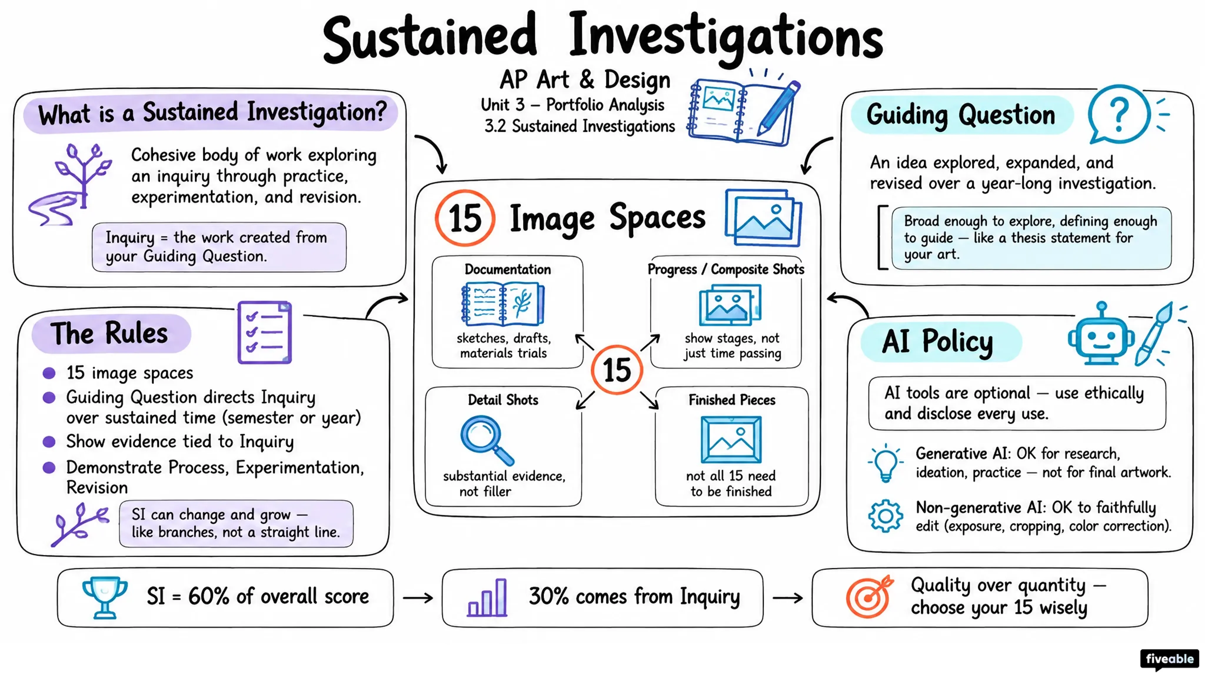 3.2 Sustained Investigations - AP Art & Design - Unit 3 visual cheatsheet