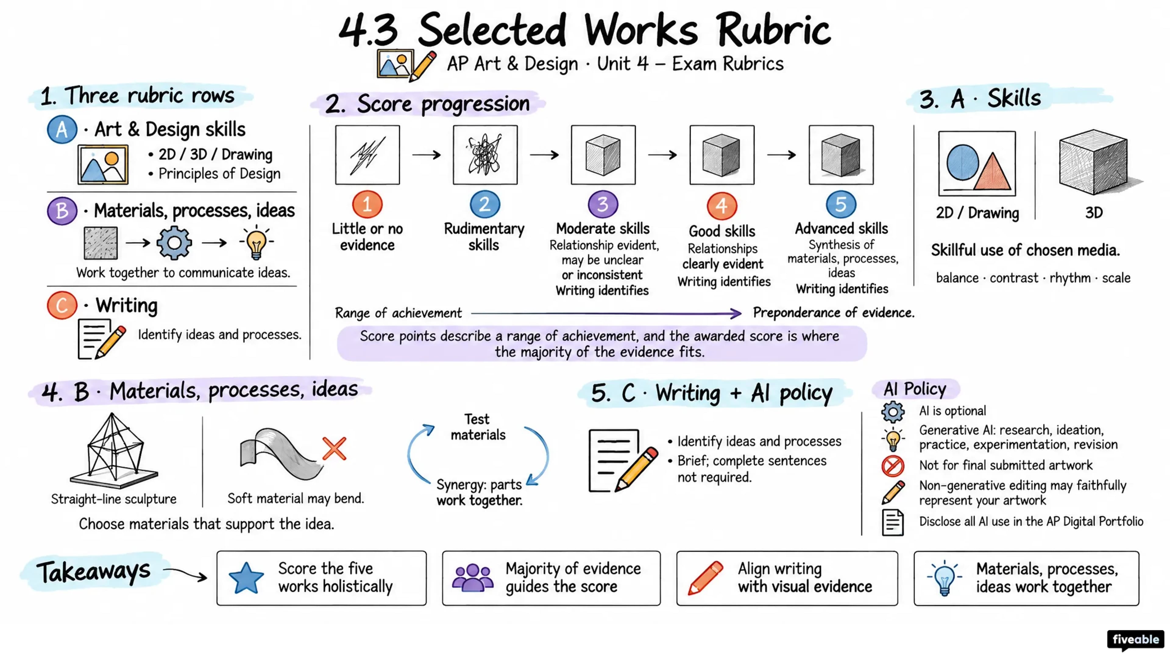 4.3 Selected Works Rubric - AP Art & Design - Unit 4 visual cheatsheet