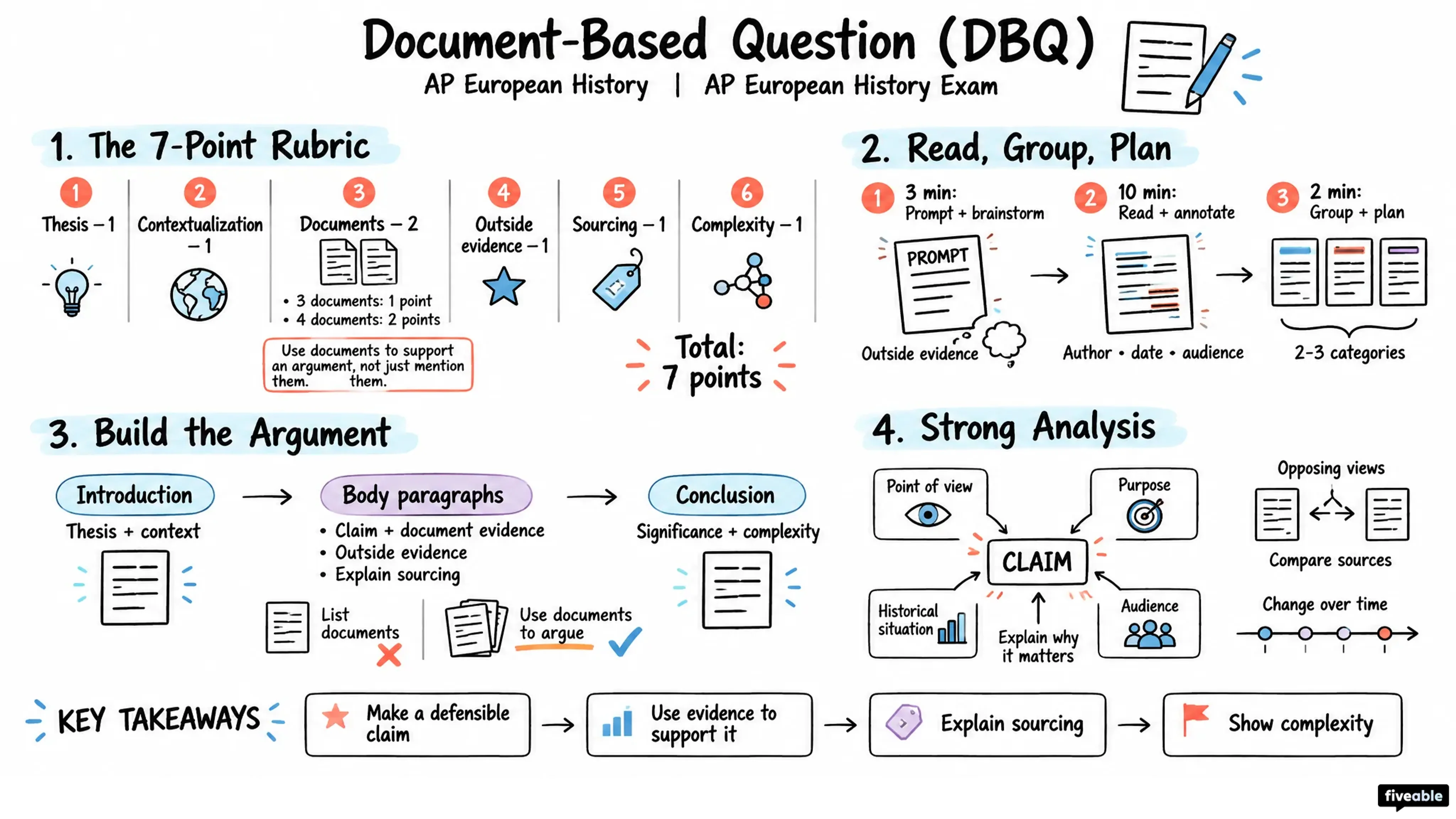 Document-Based Question (DBQ) - AP European History - AP European History Exam visual cheatsheet