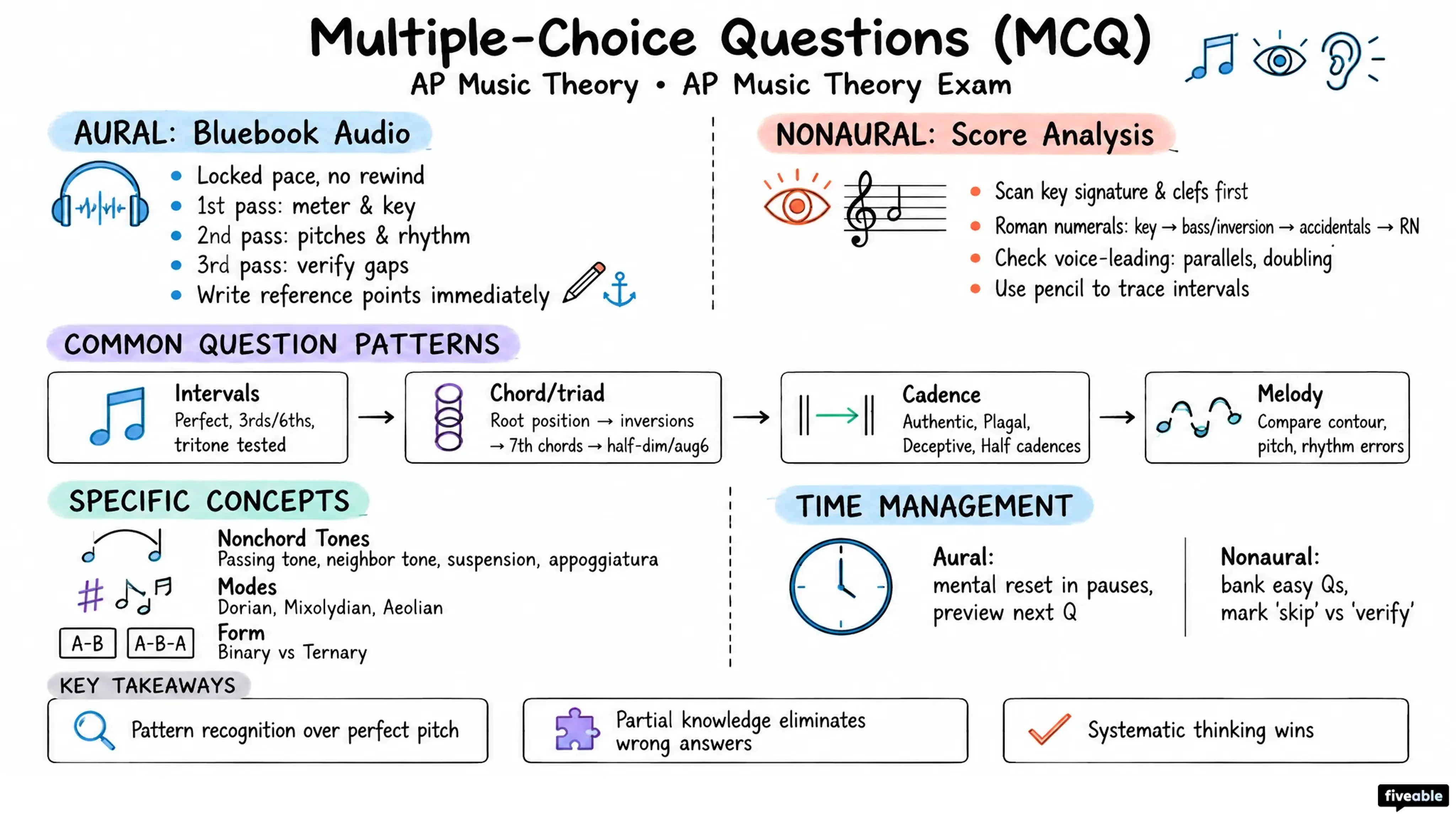 Multiple-Choice Questions (MCQ) - AP Music Theory - AP Music Theory Exam visual cheatsheet