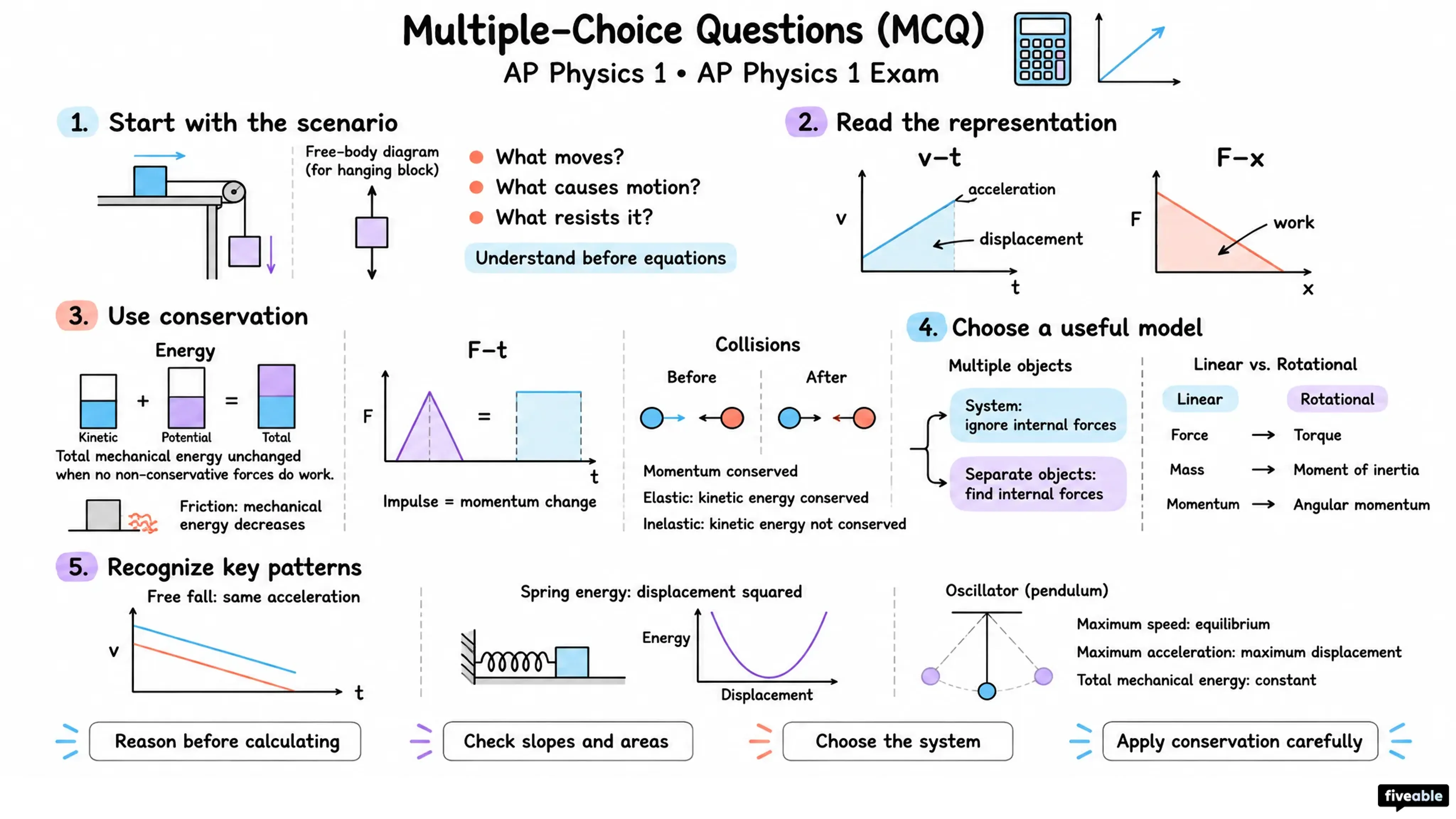 Multiple-Choice Questions (MCQ) - AP Physics 1 - AP Physics 1 Exam visual cheatsheet