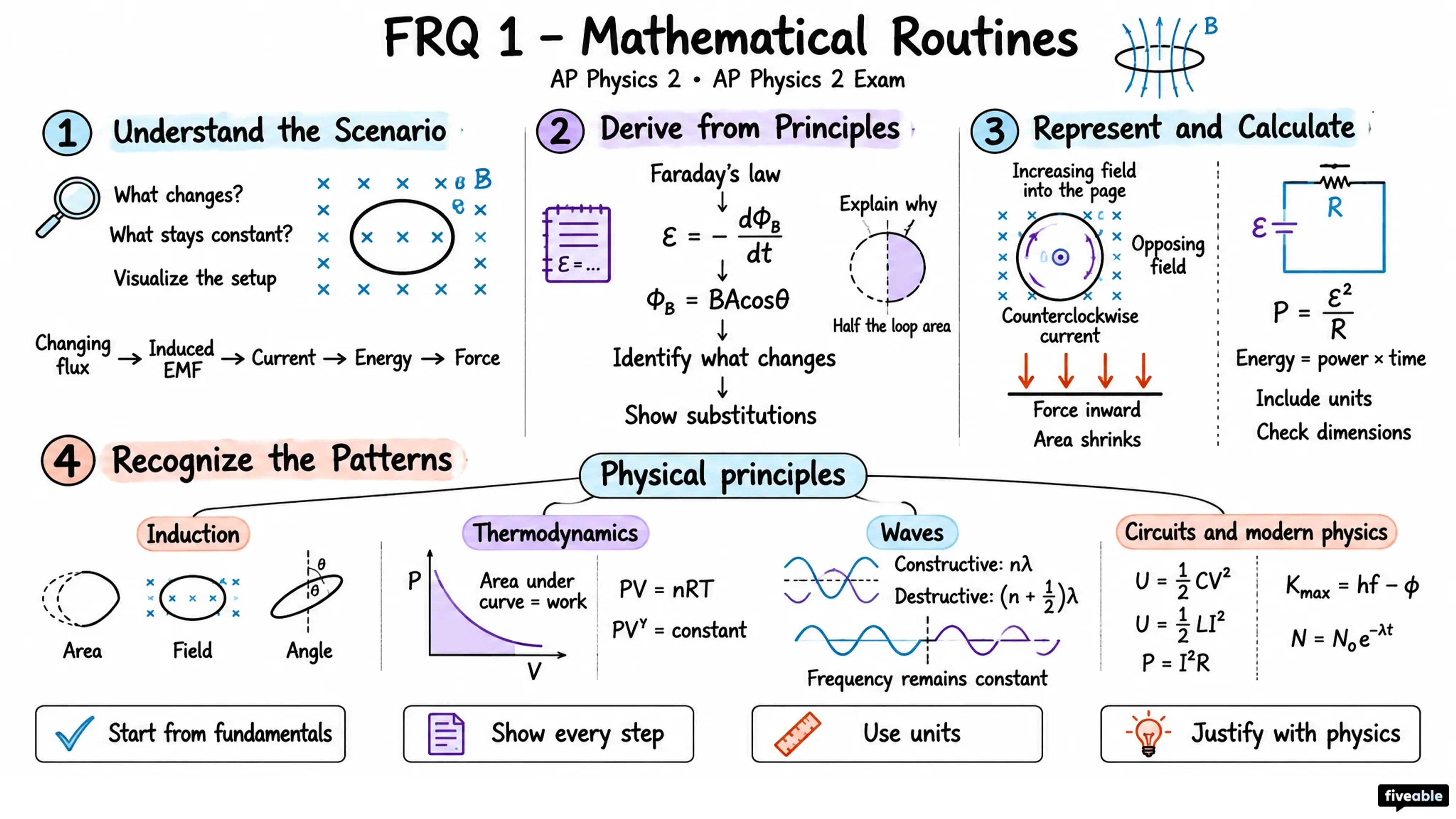 FRQ 1 – Mathematical Routines - AP Physics 2 - AP Physics 2 Exam visual cheatsheet