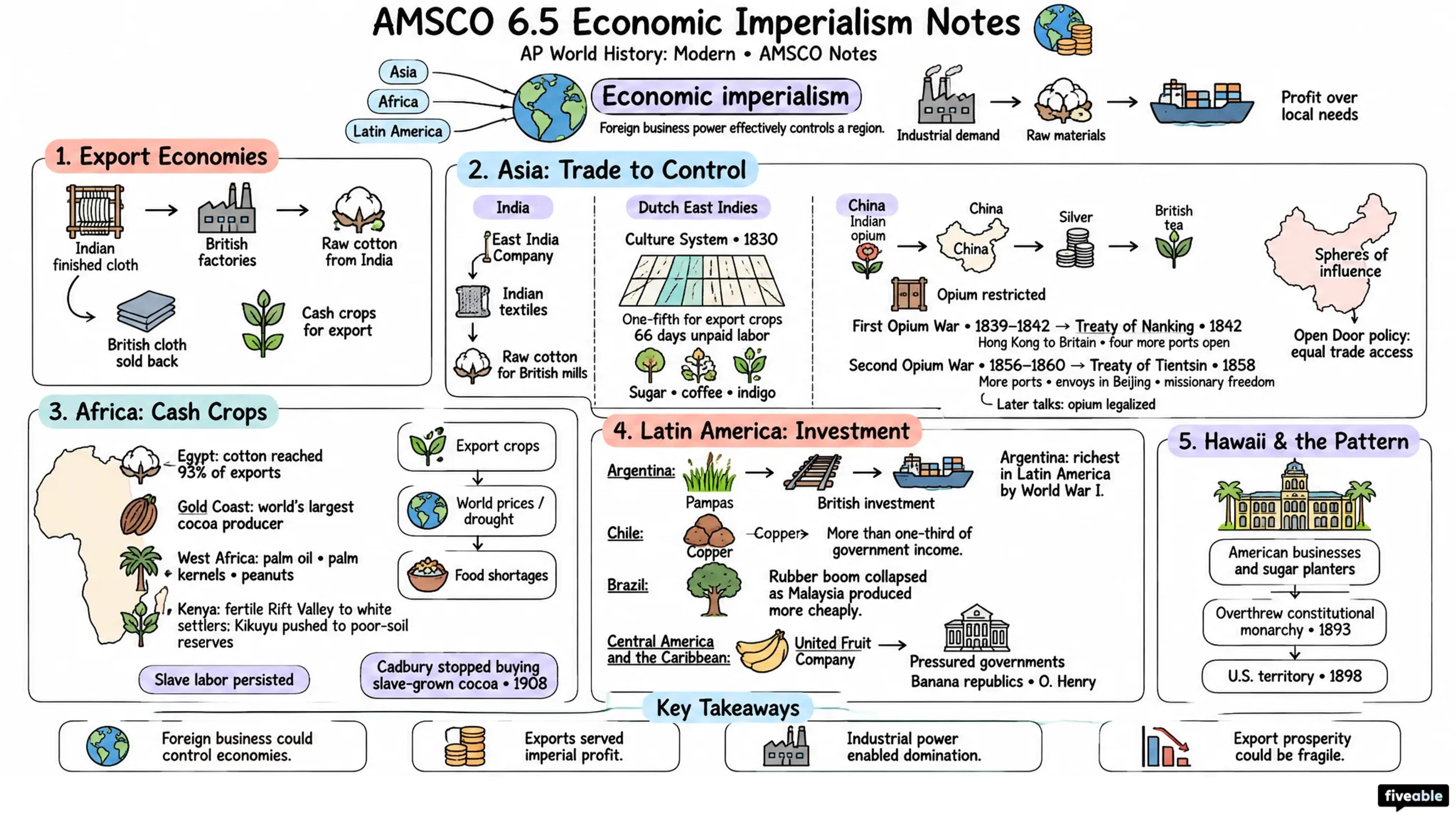 AMSCO 6.5 Economic Imperialism Notes - AP World History - Amsco Notes visual cheatsheet
