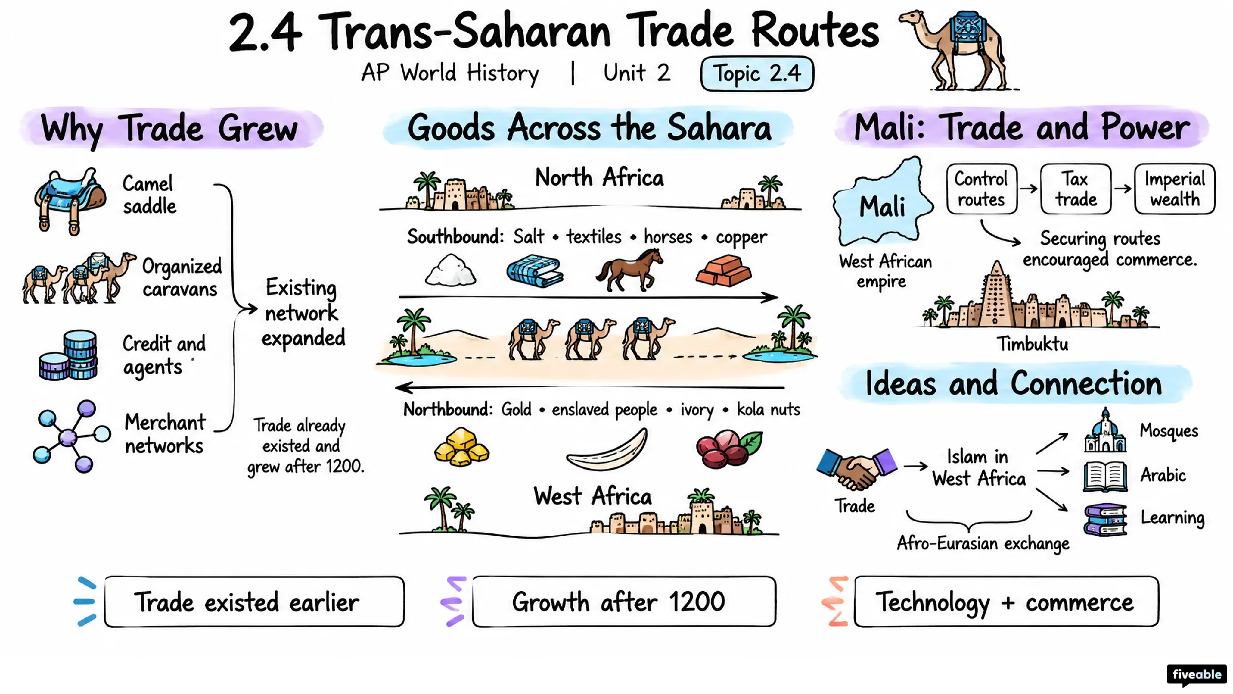 2.4 Trans-Saharan Trade Routes - AP World History - Unit 2 visual cheatsheet