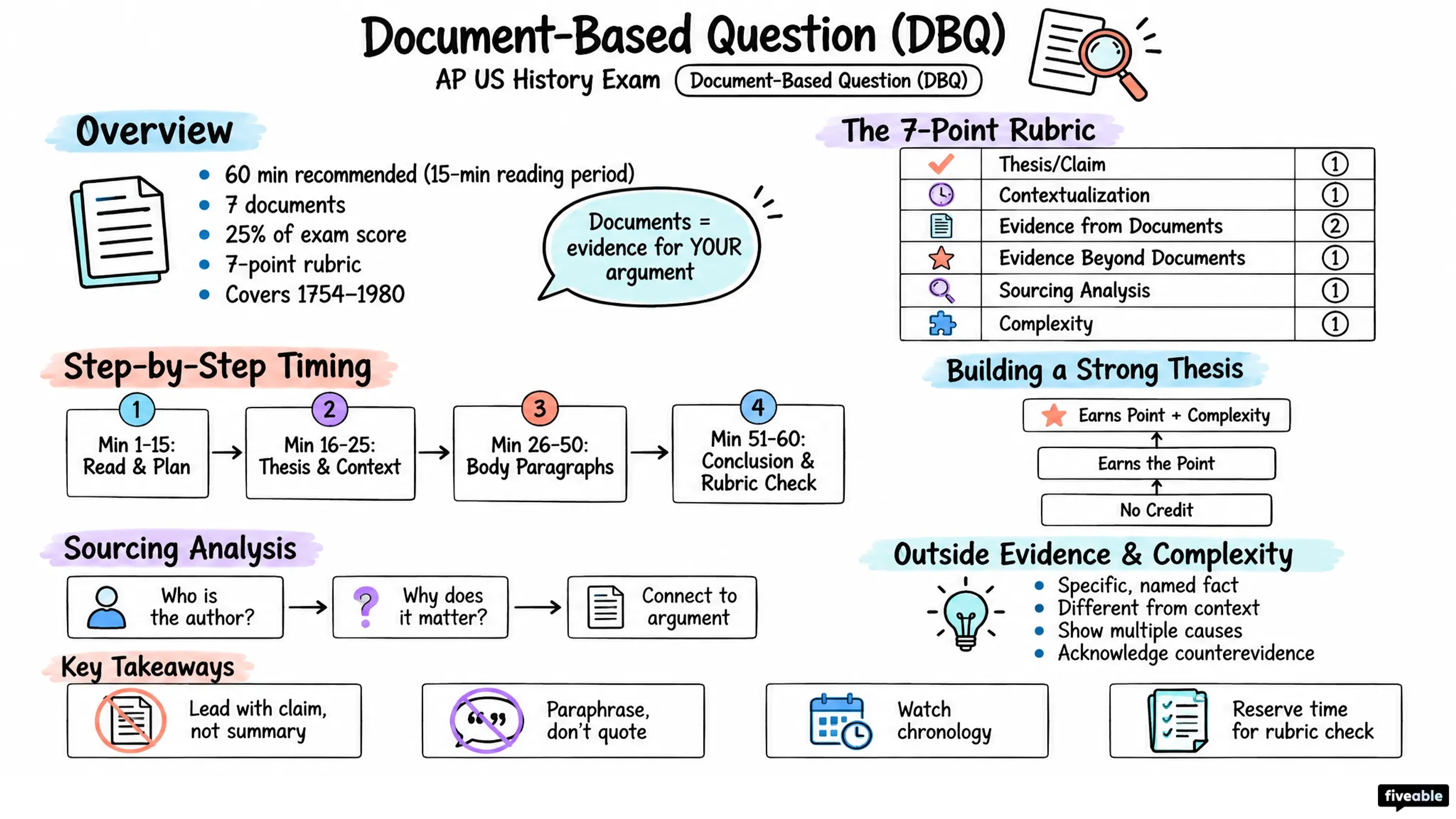 Document-Based Question (DBQ) - AP US History - AP US History Exam visual cheatsheet