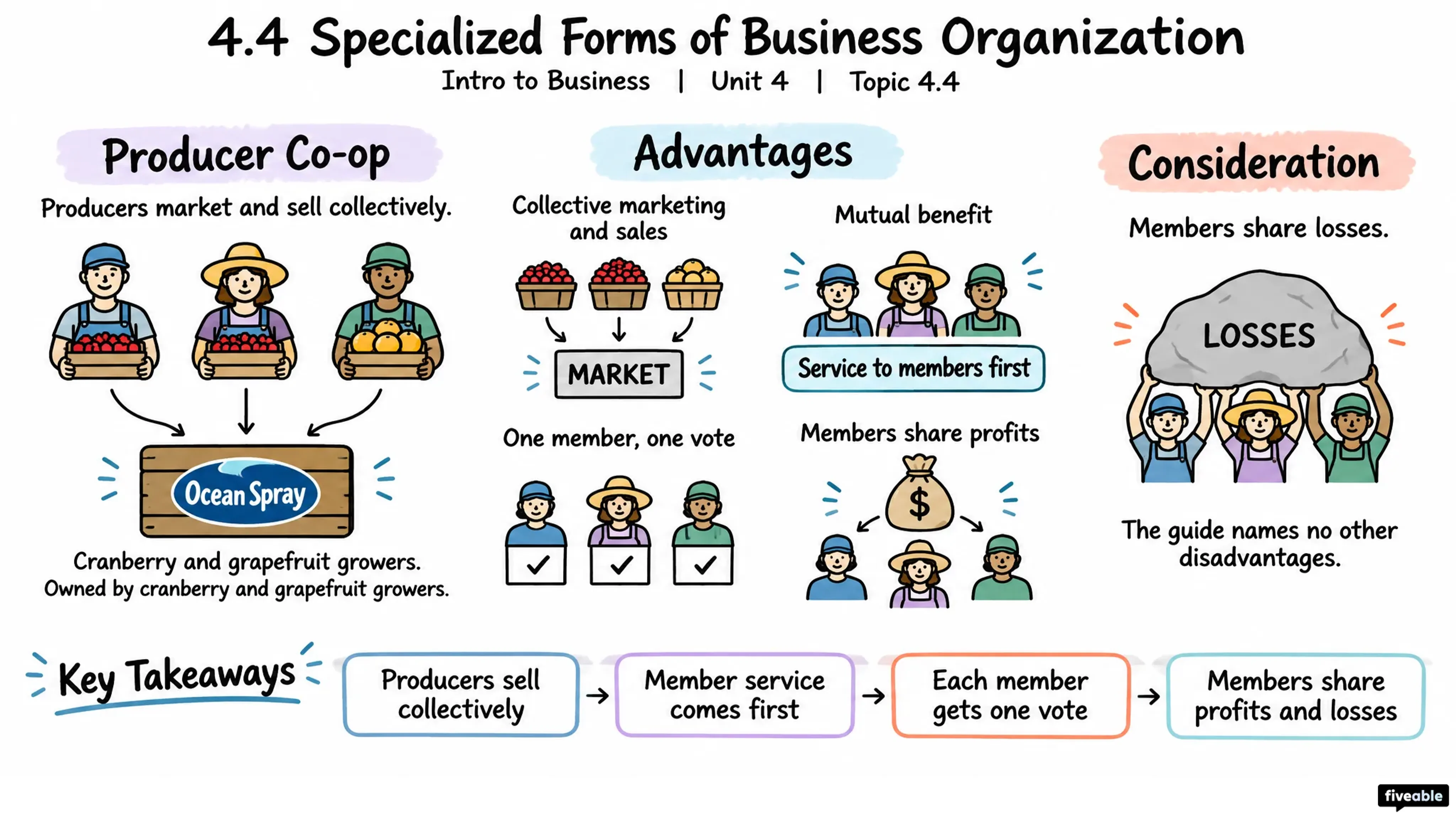 4.4 Specialized Forms of Business Organization - Intro to Business - Unit 4 visual cheatsheet