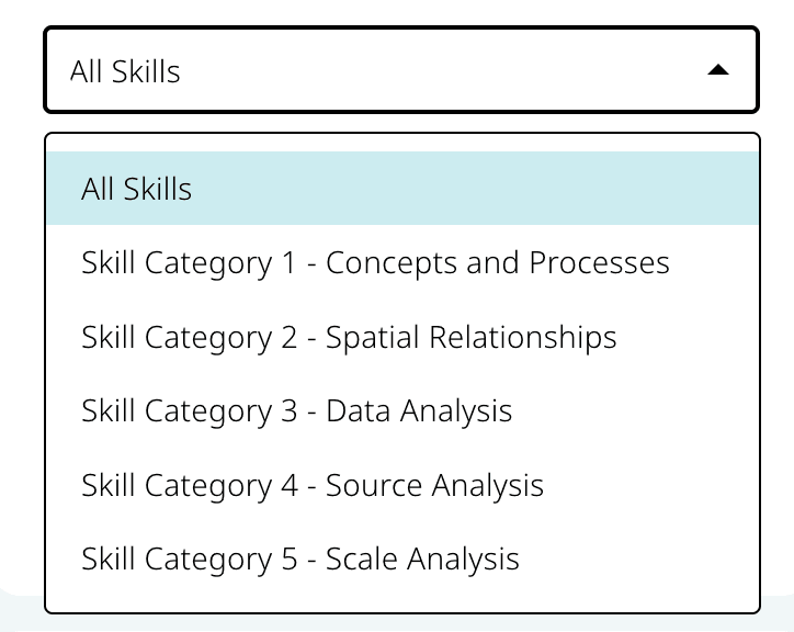 filter practice questions by skill