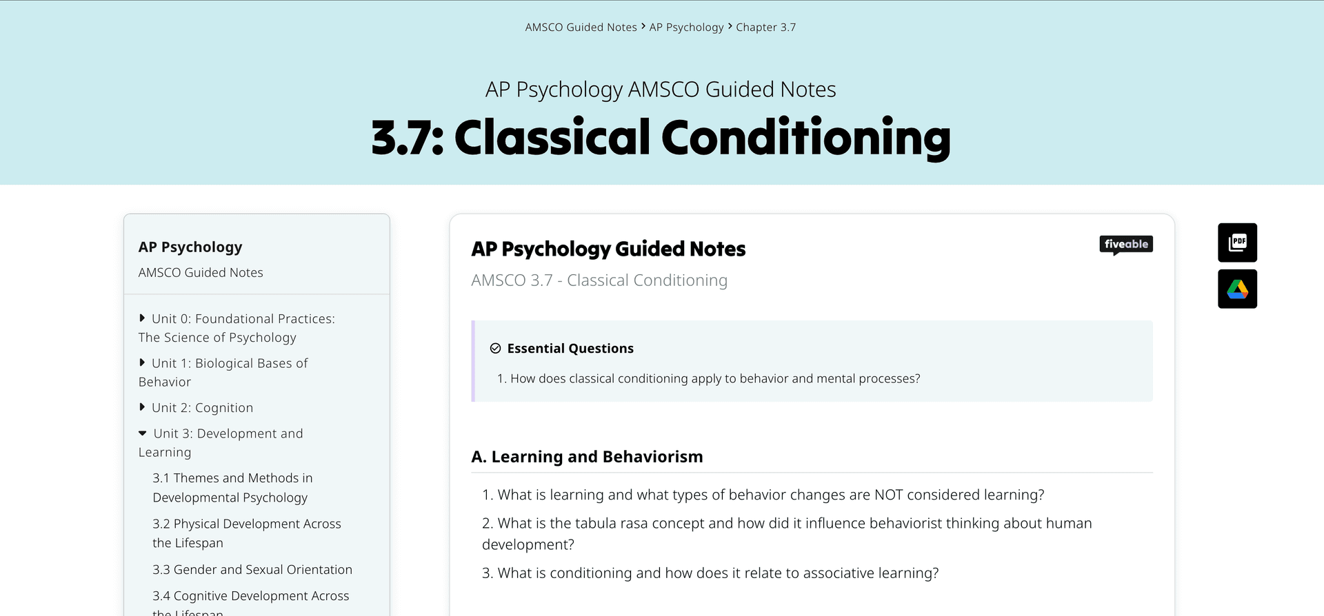 guided notes for every chapter in 10 amsco textbooks