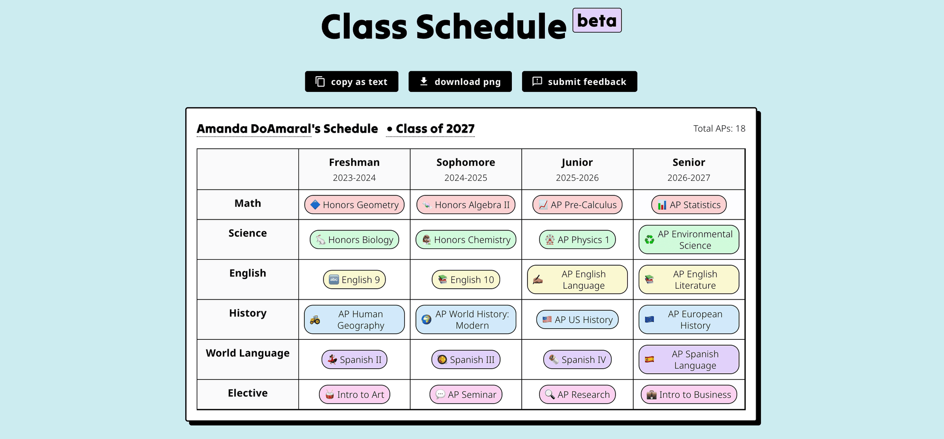 organize your class schedules