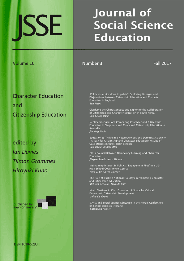 1916 Social Studies Committee, Neoliberal education? Comparing Character and Citizenship Education in Singapore and Civics and ...