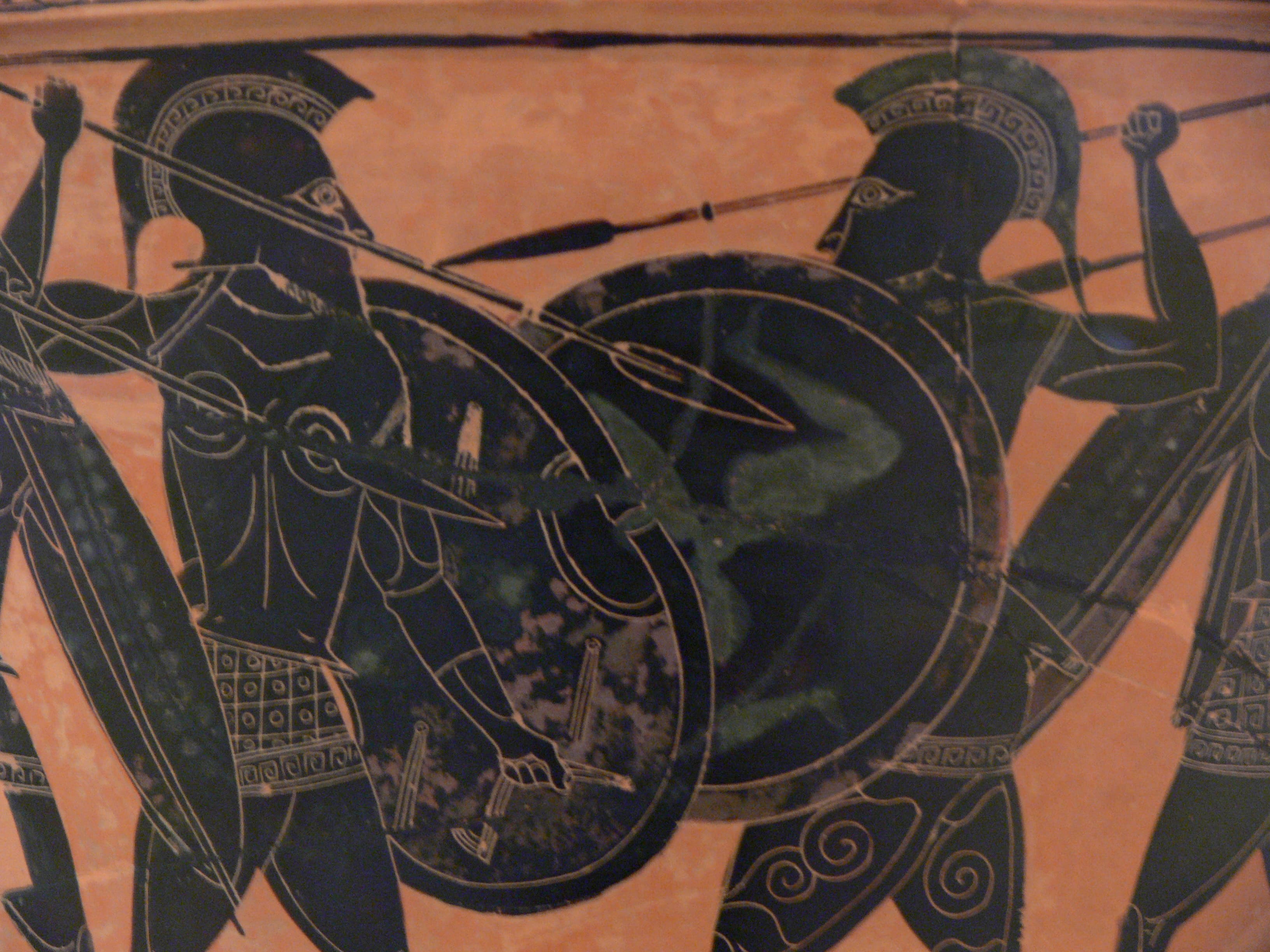 Roles and Motivations of Mercenaries, File:Hoplite fight from Athens Museum.jpg