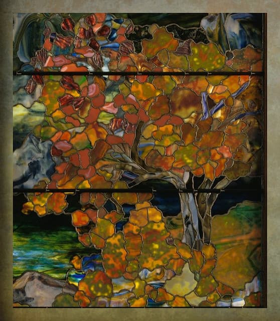 Aesthetic Characteristics and Design Philosophy, Louis Comfort Tiffany "Autumn Landscape" (detail) ca. 1923… | Flickr