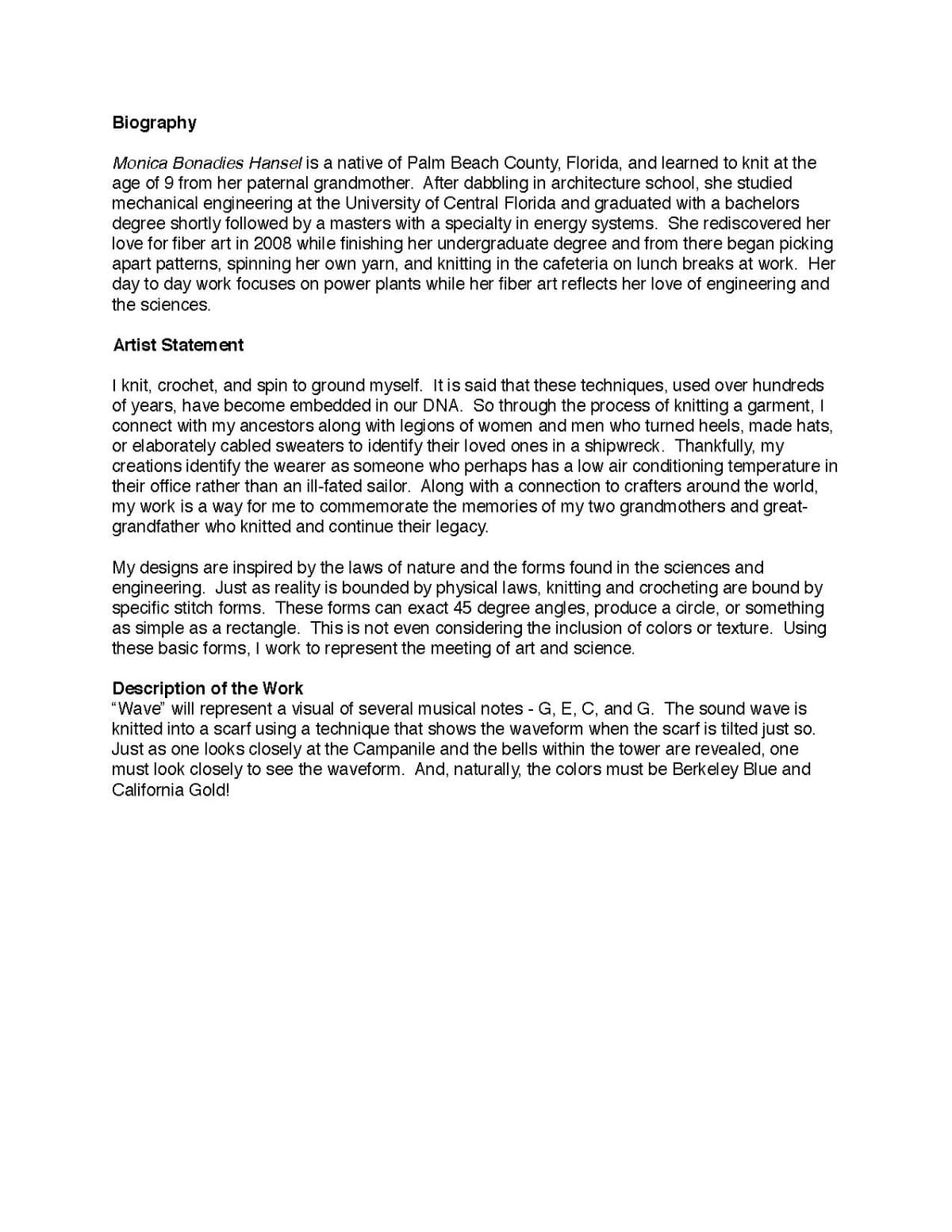 Communicating artistic vision, Artist's statement - Wikipedia