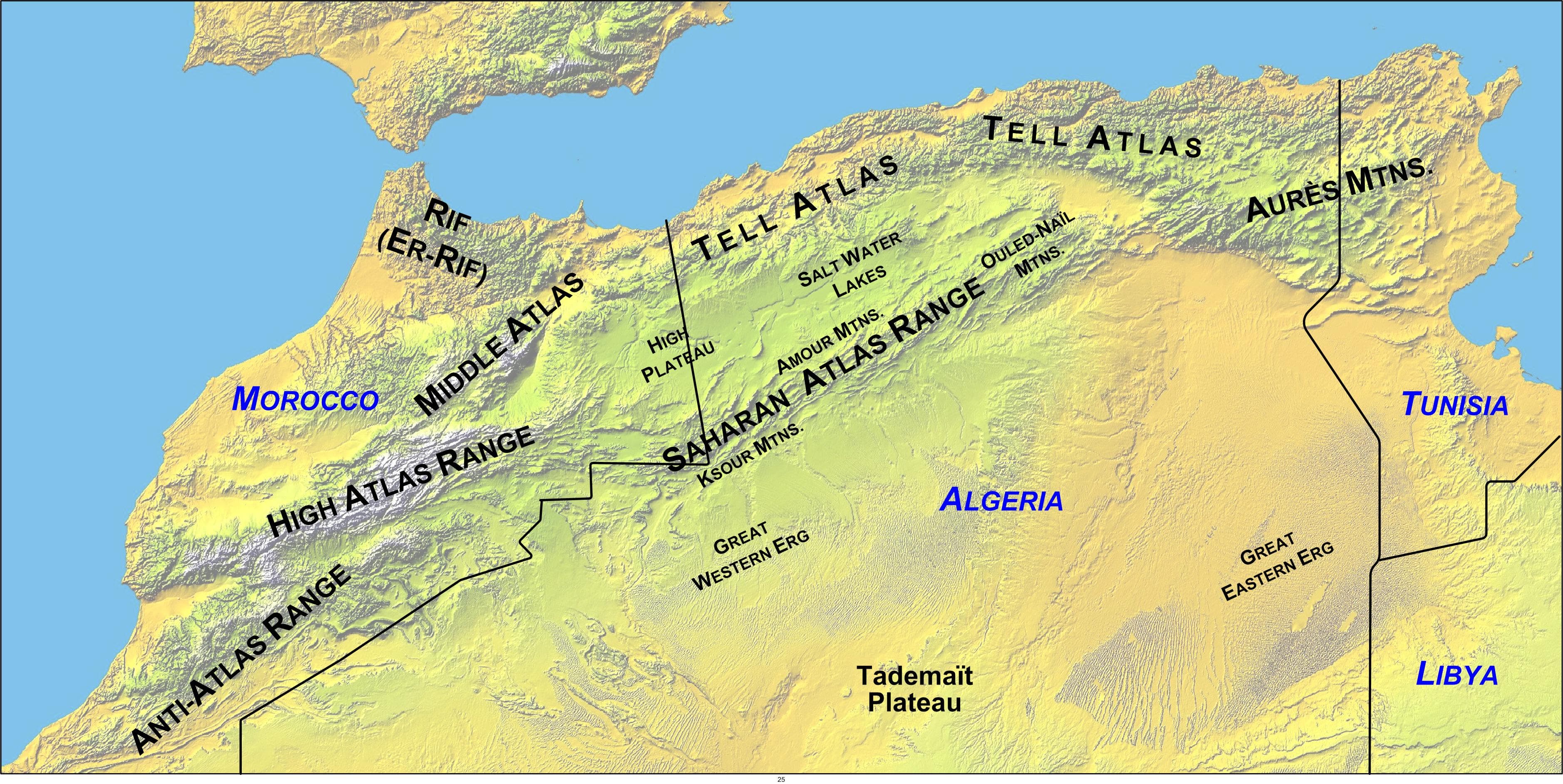 Mountain Ranges and Plateaus, File:Atlas-Mountains-Labeled-2.jpg - Wikipedia