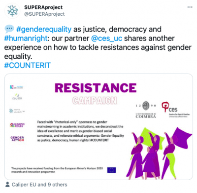 Challenges in gender studies, Using social media to raise awareness on resistances against gender equality - Supera Project