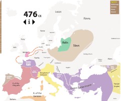 Chronological span of Middle Ages, Historical maps: Europe