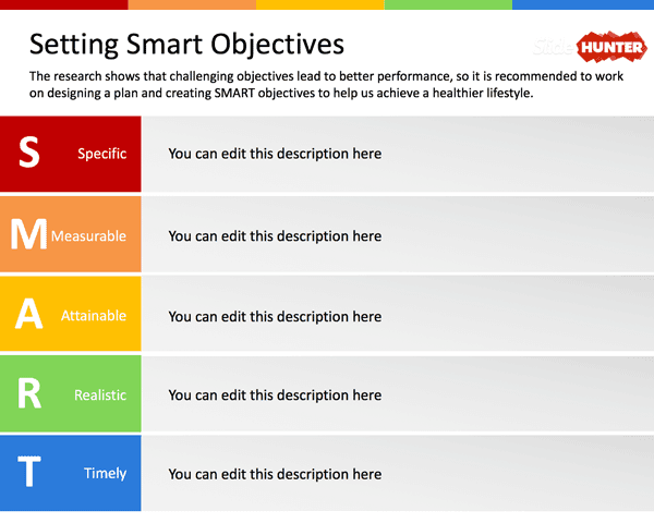 Core principles of MBO, Free Setting SMART Objectives PowerPoint Template - Free PowerPoint Templates - SlideHunter.com