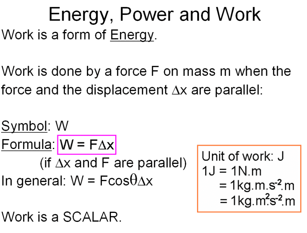 Definition of power, Work,Energy and Power – Physical sciences break 1.0