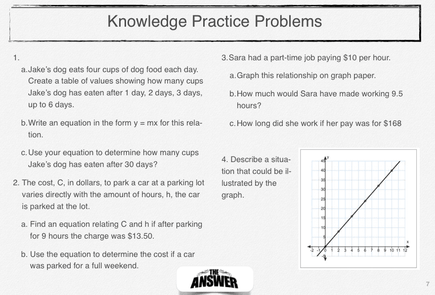 Direct variation in real-world problems, 5.1 – Direct Variation – Mr. Orr is a Geek.com