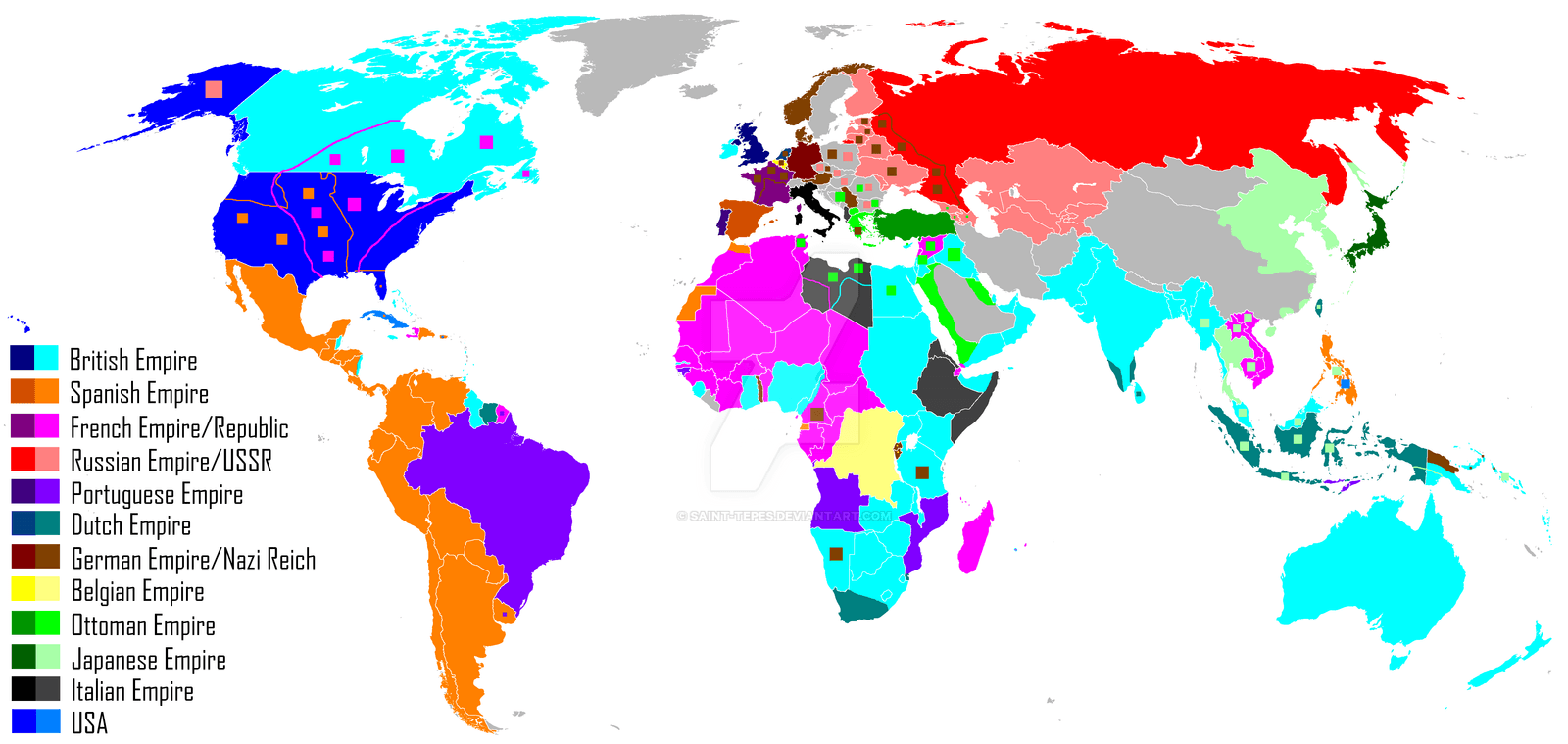 Distinction from other forms of colonialism, Colonialism Imperialism World Map by Saint-Tepes on DeviantArt