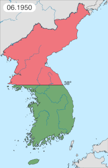 Division at 38th parallel, 38º parallelo Nord - Wikipedia