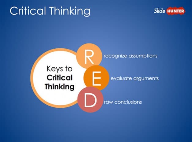 Examining Critiques Critically, Free Pearson's Red Critical Thinking PowerPoint Diagram - Free PowerPoint Templates ...