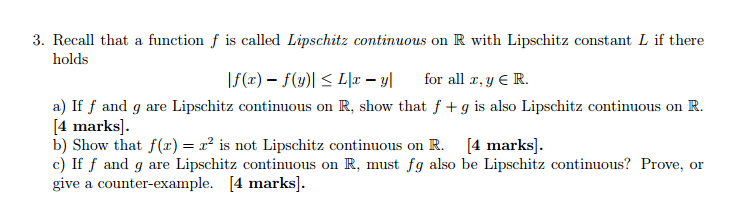 Existence of solutions, calculus - Lipschitz Continuous functions - Mathematics Stack Exchange