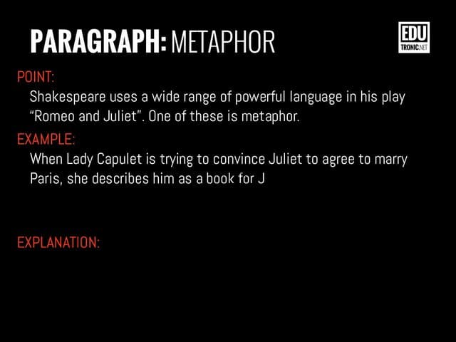 Comparing Two Dissimilar Things, Year 8 English - Presentation exploring metaphor in Shakespeare's Romeo and Juliet on Vimeo