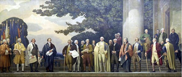 Framers' original intent, The Constitution, a painted mural depicting the framers of the Constitution by Barry Faulkner (1)