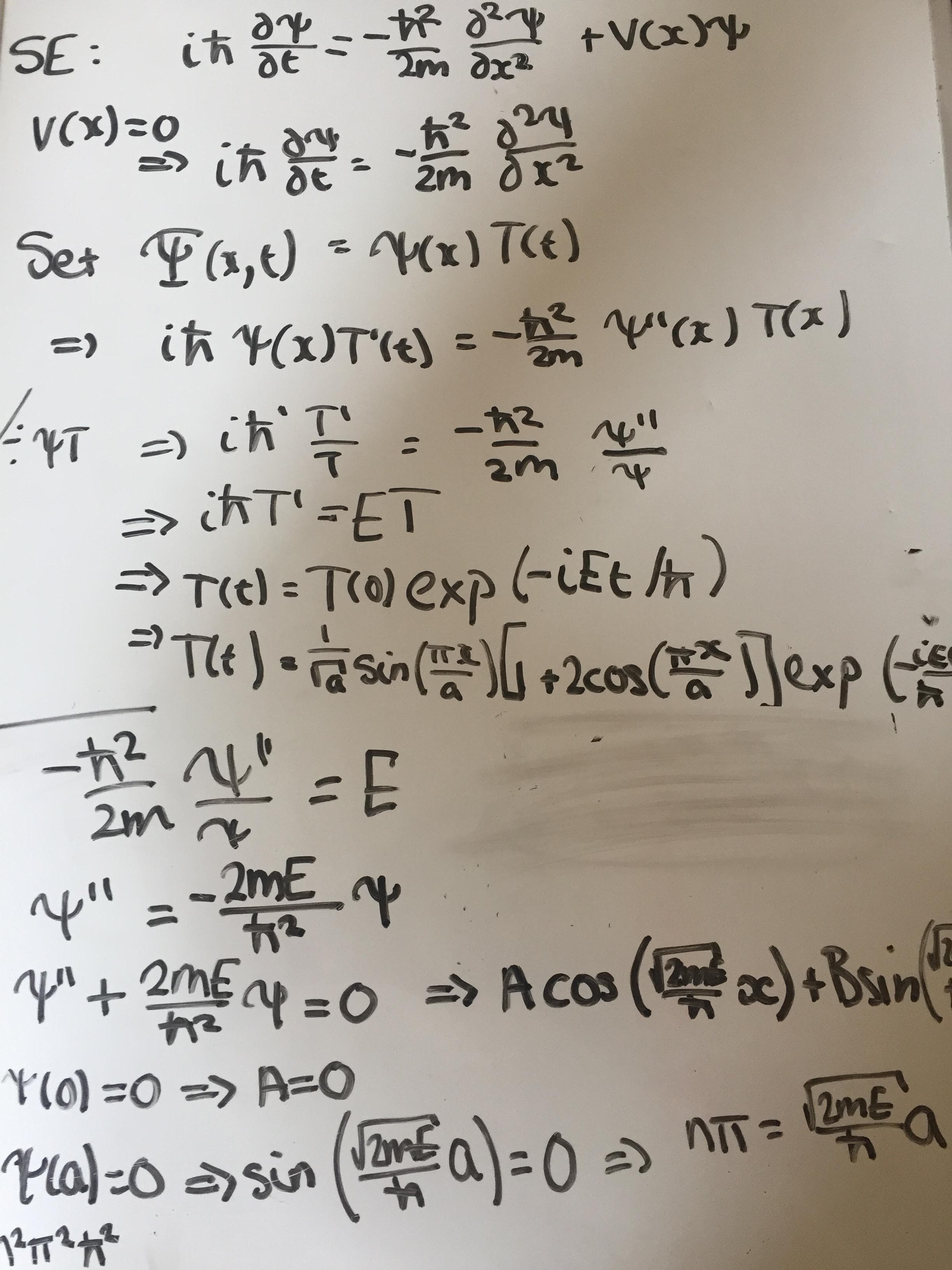 Fundamentals of quantum mechanics, quantum mechanics - Schrodinger equation to find general wave function - Mathematics Stack Exchange