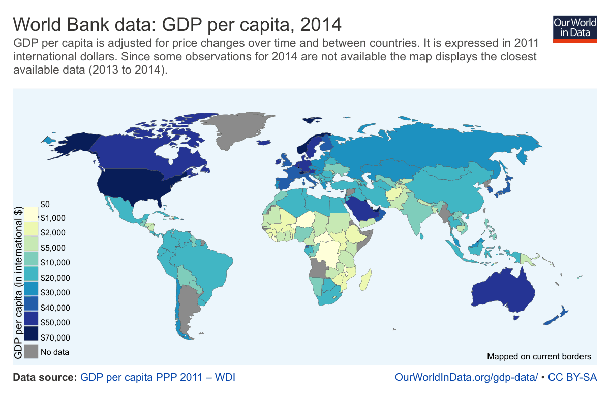 GDP and GNI Per Capita, Economic Growth - Our World In Data