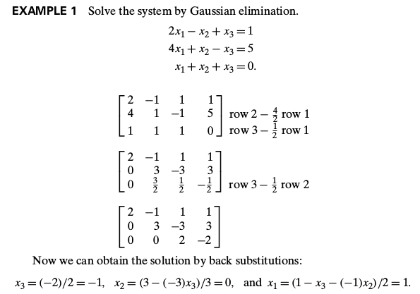 Fundamentals of Gaussian Elimination, linear algebra - Explanation of backwards substitution in Gaussian elimination - Mathematics ...